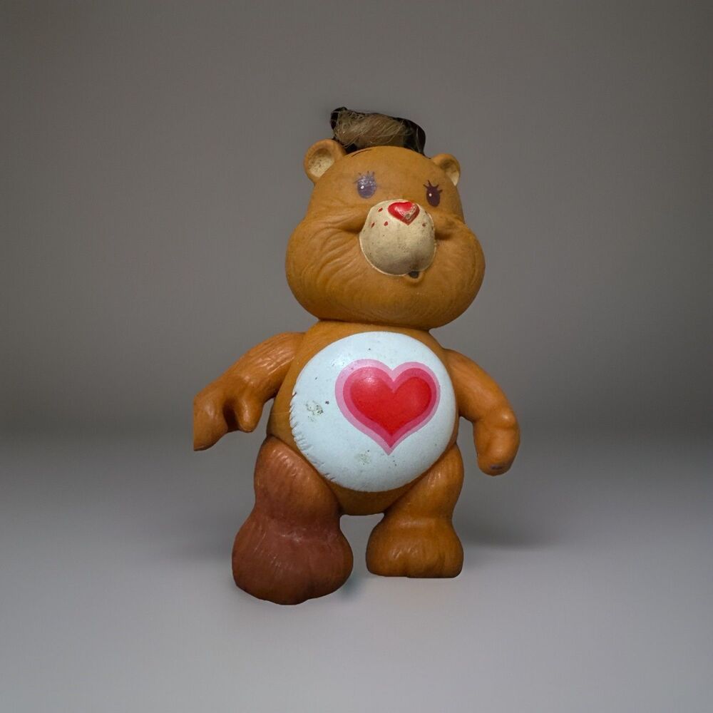 Vintage 1983 Kenner Care Bears Tenderheart Bear 3.5" Posable PVC Figure